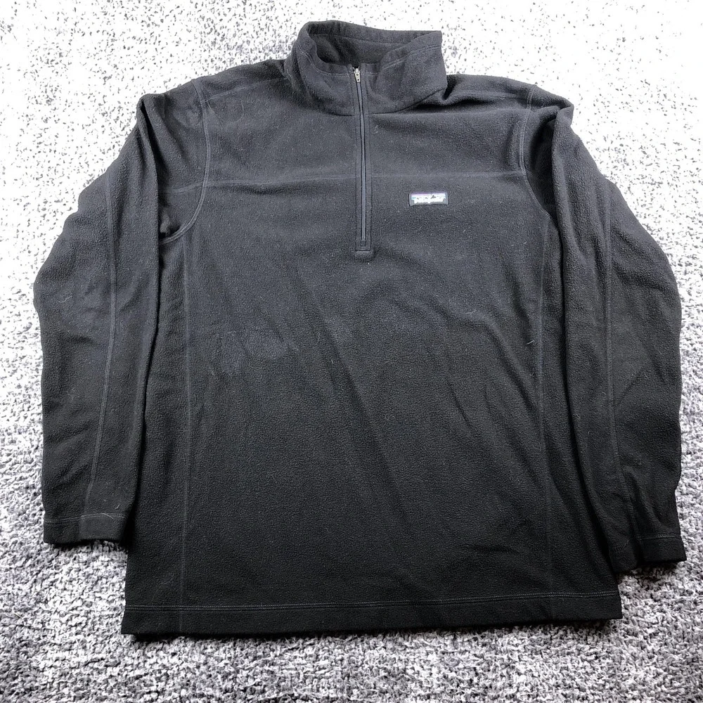 Patagonia Jacket Mens Large Black Fleece 1/4 Zip Pullover Outdoor Hiking‎
